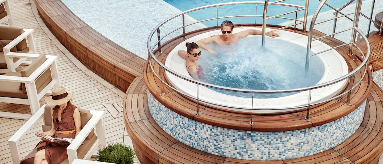 Step into the jacuzzi
