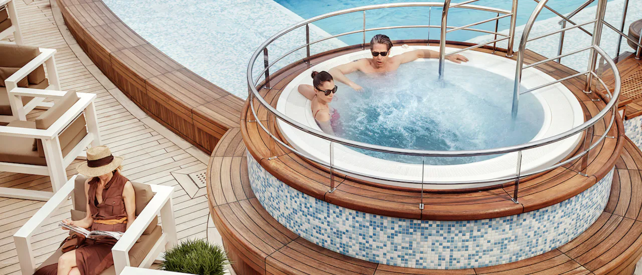 Step into the jacuzzi